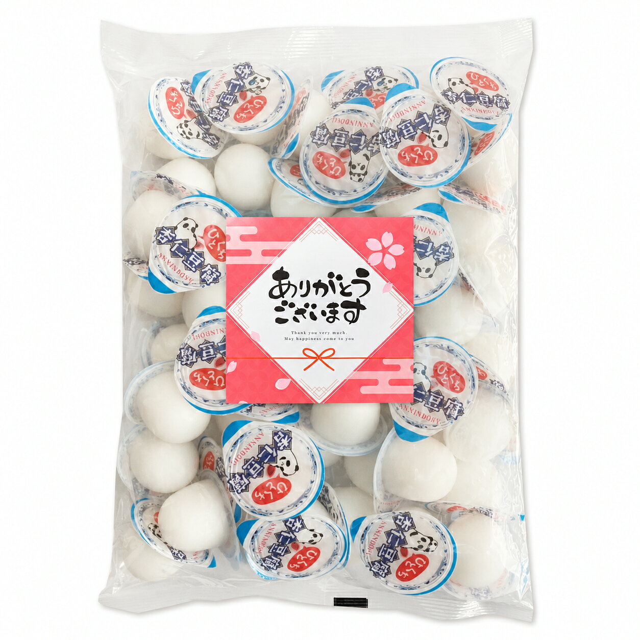 金城製菓の「ひとくち杏仁豆腐」は、さっぱりとした甘さとなめらかな口どけを手軽に楽しめる、一口サイズの杏仁デザートです。 杏仁粉が使用され、やわらかくソフトな食感に仕上げられています。口に入れるとやさしい甘みが広がり、中華料理の食後やティータイムにも合わせやすい味わいです。 1個16gの食べ切りサイズを50個詰め合わせた大容量タイプ。一つずつ包装されているため、必要な分だけ取り出しやすく、家庭でのストックや職場でのシェア、来客時のお茶請けなどにもご利用いただけます。 コンパクトなポーションタイプで持ち運びやすく、外出時のデザートやランチ後の甘味としても活用できます。冷やして食べれば、ひんやりとした口あたりも楽しめます。 「ありがとうステッカー」を添えた、感謝の気持ちを伝えやすいセットです。敬老の日・母の日・父の日などのギフト用途に加え、日頃のお礼や差し入れ、催し物の景品、家族や友人が集まる場面など、幅広い用途にお使いいただけます。 [賞味期限] 出荷日より30日以上の商品をお届けいたします。関連商品【感謝のきもちステッカー付】金城製菓 ひとくち杏仁豆腐 50個入り 一...ブルボン ミネラル塩飴 94g×4袋セット 塩飴 しおあめ 飴 あめ ...1,280円1,280円イチビキ 糖質・カロリー50%オフ 甘さすっきりのぜんざい 140g ...井村屋 スポーツようかん ポケット あずき 90g（18g×5本) ×...1,280円1,290円やおきん ハロウィン ベロベロこんぺいとう 5g×20袋入 3袋セット...カンロ ボイスケア のど飴 70g×4個 送料無料...1,280円1,280円スノーバディ ポッピングキャンディ クリスマス バッグ 25g×2個 ...龍角散の のどすっきり タブレット ライチミント味 10.4g ×4袋...1,280円1,280円【ありがとうステッカー付】金城製菓 プチ白くまくんゼリー 練乳風味 5...韓国海苔 海苔スナック 小魚 韓国海苔 40g×2袋 アサヒコ 韓国 ...1,280円1,290円【ありがとうステッカー付】金城製菓 ひとくち杏仁豆腐 50個入り 一口サイズ 個包装 なめらか食感 杏仁デザート 大容量 敬老の日 ギフト 父の日 母の日