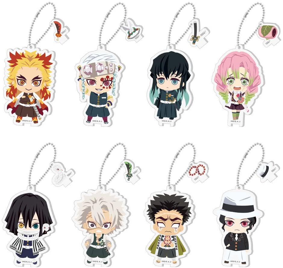 鬼滅の刃 全員集中！みつめてアクリルチャーム2 (8個入) 食玩・ガム (鬼滅の刃)のサムネイル