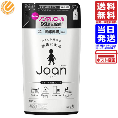 クイックル Joan(ジョアン) 除菌スプレー ノンアルコール 香り気にならない微香性 詰め替え 250ml 送料無料