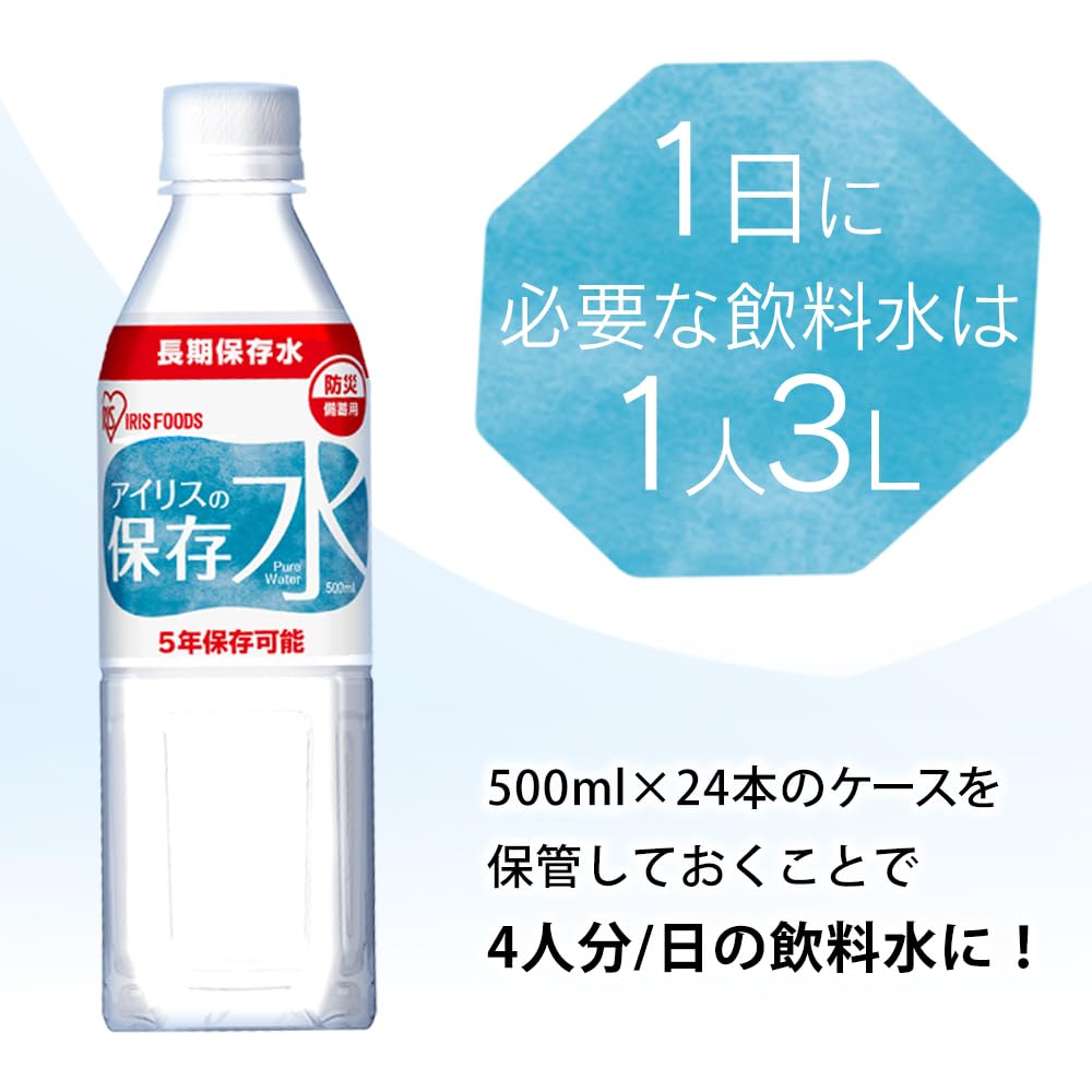アイリスオーヤマ 保存水 500ml ×24本 5年 (製造から) 長期保存水 防災備蓄用 非常食 防災 非常用 災害時対策 500ミリリットル psj1-10012548 PrimeSellerJapan 楽天市場店 サンプル画像3
