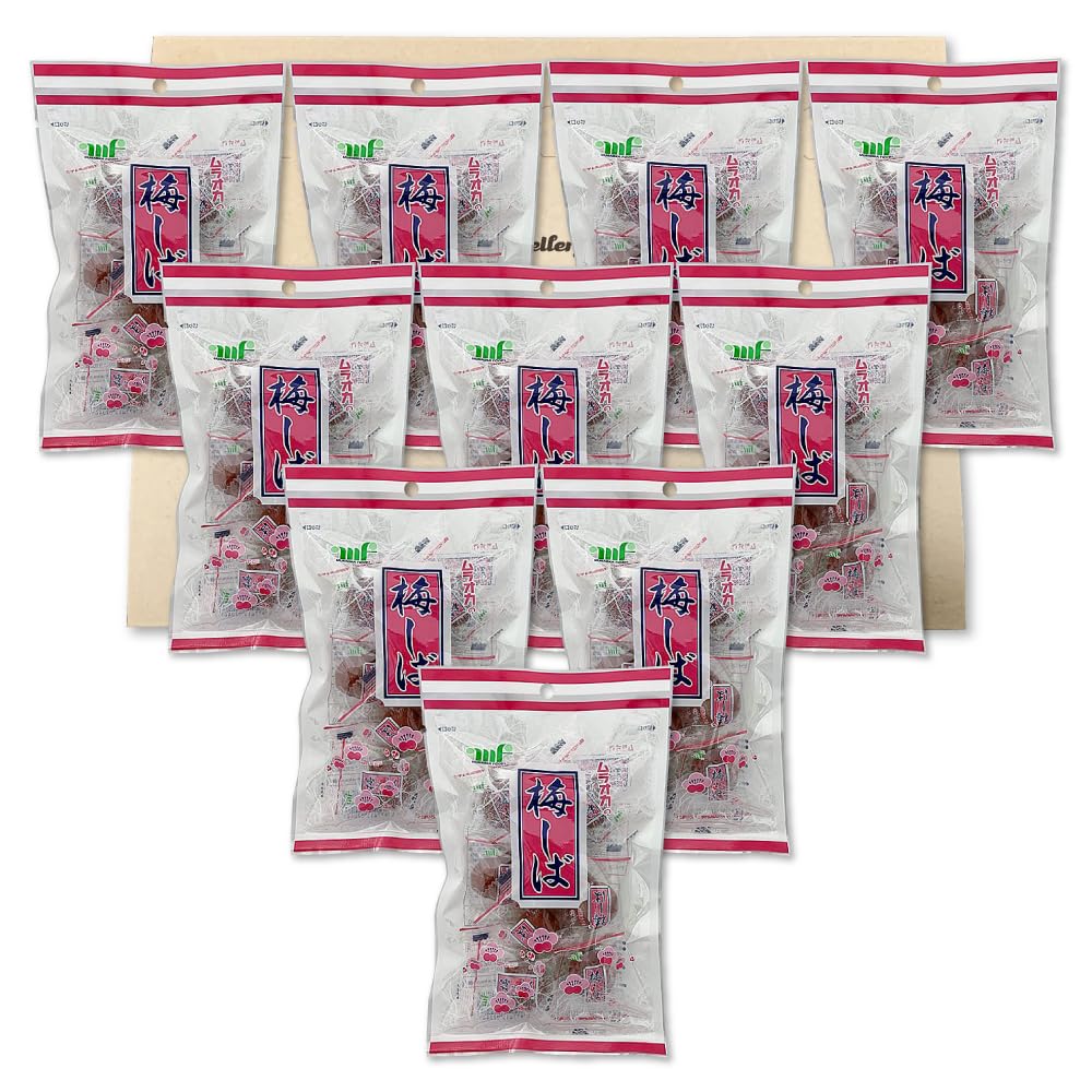 村岡食品 梅しば 赤 95g ×10袋セット カリカリ梅 個包装 梅干し 菓子 まとめ買い