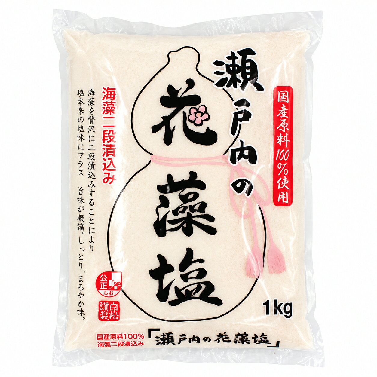 瀬戸内海の海水と海藻の旨みを組み合わせた、しっとりまろやかな味わいの「瀬戸内の花藻塩」です。 瀬戸内海の海水を100％使用して作られた海塩に、海藻を二度浸漬して旨みを引き出した海藻抽出物が加えられています。海藻抽出物には長崎県対馬の海藻が使われ、海藻由来の旨みを凝縮。塩味の中に奥行きのある風味を感じられる藻塩に仕上げられています。 質感はほどよく水分を含んだしっとりタイプ。食材になじみやすく、まろやかな塩味で素材そのもののおいしさを引き立てます。おにぎり、焼き魚、煮物、炒め物、汁物など日常の料理はもちろん、浅漬けや漬物の味付けにも幅広く活用できます。 海塩は瀬戸内産、海藻抽出物は長崎県対馬の海藻が使用され、岡山県瀬戸内市で製造されています。国産原料を使用した藻塩を、たっぷり使える1kgサイズでお楽しみいただけます。 [賞味期限] 出荷日より30日以上の商品をお届けいたします。関連商品白松 イタリアの天日塩 700g 粗塩タイプ イタリア産 プーリア州 ...白松 瀬戸内の花藻塩 500g 単品 はなもしお 国産原料100% 瀬...680円680円イタリアの天日塩 700g 送料無料白松 ロレーヌ岩塩 スタンドパウチ 500g 単品 フランス産 溶解法...680円680円白松 瀬戸内の花藻塩 1kg 単品 はなもしお 国産原料100% 瀬戸...マルニ 塩 エンリッチ塩 小袋 個包装 2g×100袋セット 大容量 ...700円650円白松 瀬戸内の花藻塩さら塩 1kg 瀬戸内海水100％使用 国産原料1...青い海 沖縄の塩シママース 500g 送料無料...780円600円伯方の塩 焼塩 (1g×100袋) 小袋 塩 調味料 アウトドア テイ...白松 瀬戸内の花藻塩 500g 瀬戸内海水 国産原料100％ 藻塩 料...600円580円瀬戸内の花藻塩 1kg 瀬戸内海水100％使用 海藻二段漬込み 藻塩 国産原料