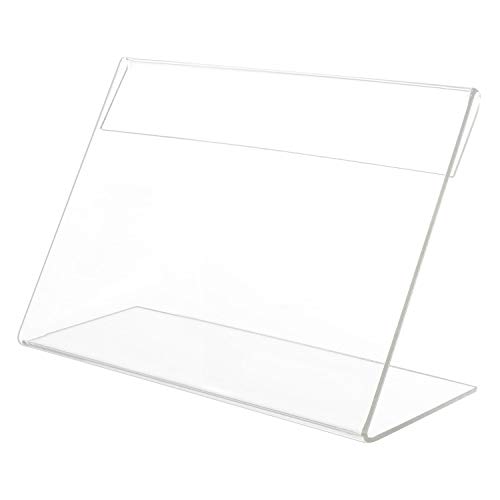 【名刺サイズのカード立て】 一般的な名刺サイズ（91x55mm）用紙に適したPOPスタンド。透明度の高いアクリル製で倒れにくいL字型スタンドです。カードの出し入れがしやすいように、縦は名刺サイズより大きめになっております。 【使用方法】 使用方法はとても簡単！ポップカードを隙間に差し込むだけです。シーンに合わせて簡単に内容を差し替えられます。 【重ねて収納できる】 L字型ポップスタンドは収納時に重ねられるため、まとめて持ち運ぶ際にもコンパクトで場所を取りません。保護フィルム付きになっておりますので、フィルムを剥がしてからお使いください。 【様々なシーンで使えます】 Pstyle.アクリルスタンドは、会議や研修などの名刺入れ、披露宴やパーティーのネームカード入れ、店舗では商品の値札入れ、展示会やイベントなどの名前の表示など、様々な場所でお使いいただけます。 【仕様】 内容物：20個セット 材質：アクリル製 カラー：クリア サイズ：底面9cmx3.2cm、高さ5.5cm、カード面高さ6cm日常生活に便利なアイテムを手軽に手に入れたい・・・ Pstyle.はみなさまの生活を楽しく便利にするために作られた日本のブランドです。