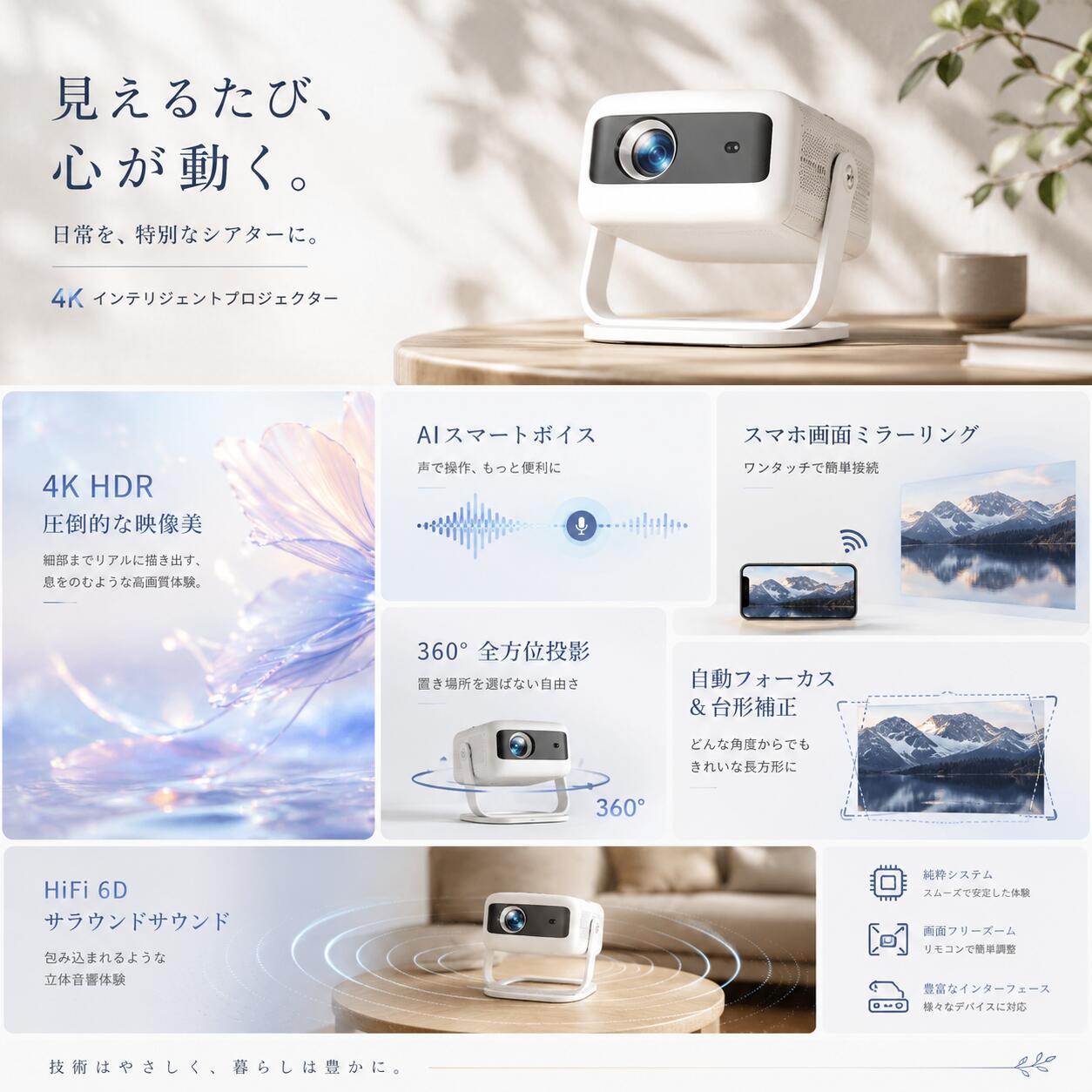 ＼新登場★昼間でもはっきり★2年保証／プロジェクター 家庭用 天井投影 小型 スマホ...