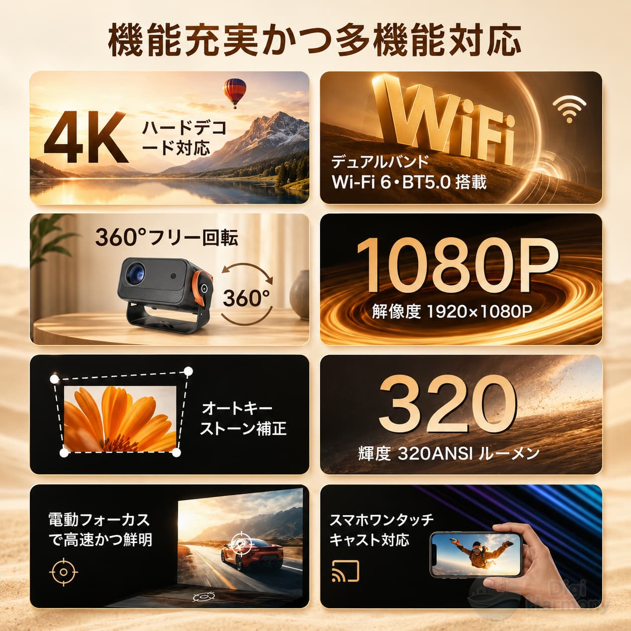 ＼新登場★2年保証／プロジェクター 家庭用 小型 天井投影 スマホと繋げる 4K対応 3...