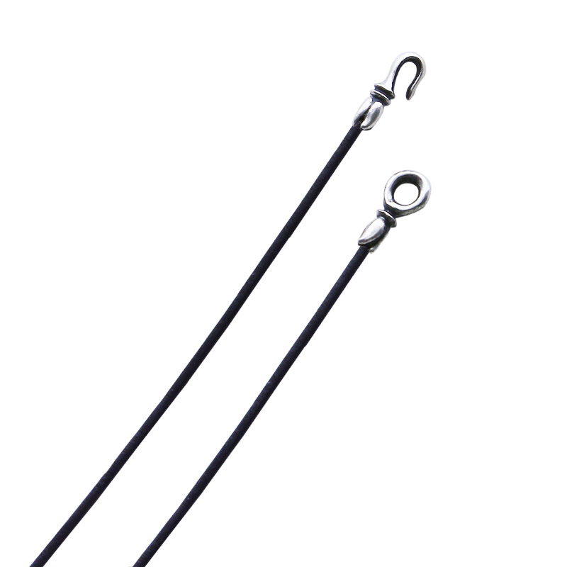 ロンワンズLONE ONES ネックレス キスアンドフローフック ブラックレザー (XS) シルバー ジュエリー ブランド アクセサリー プレゼント ギフト 正...