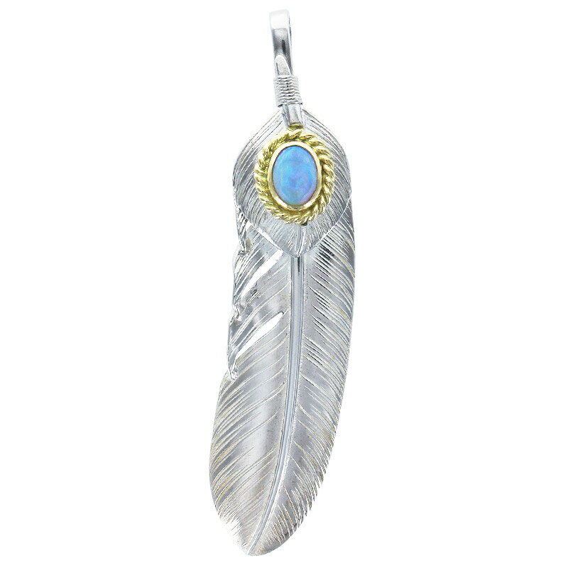 鷲見太郎 Taro Washimi フェザーペンダント L feather 02 L heart feather 02 opal 6×8 K18 cup シルバー インディアンジュエリー ブランド アクセサリー プレゼント ギフト 正規品 レディース メンズ