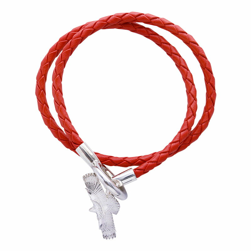 鷲見太郎 Taro Washimi ブレスレット eagle eg-05/925 RED Leather bracelet シルバー インディアンジュエリー ブランド アクセサリー プレゼント ギフト 正規品 レディース メンズ