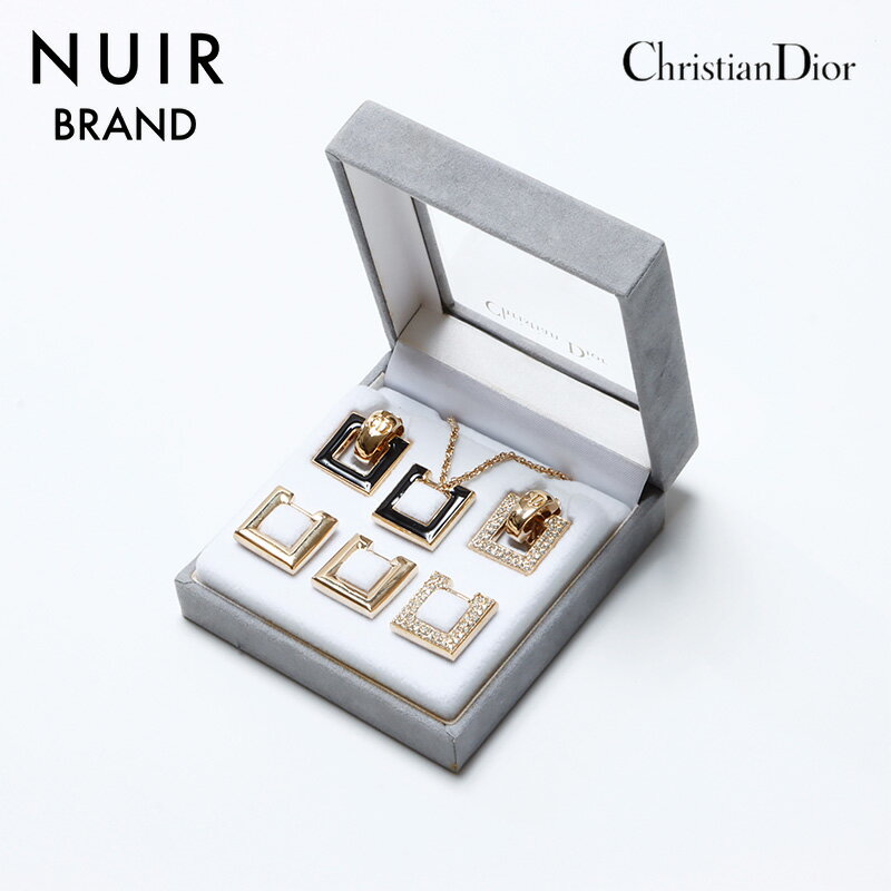 クリスチャンディオール Christian Dior セット ラインストーン ピアス ネックレス ネックレス ゴールド WS9328 【中古】