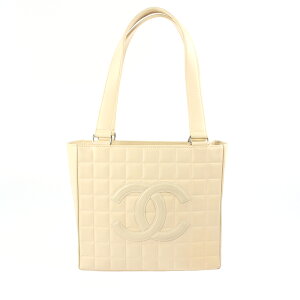 美品 シャネル CHANEL チョコバー セミショルダー ハンドバッグ レザー 7番台 ベージュ P7983 格安セール