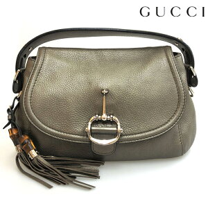 極美品 グッチ GUCCI フリンジ バンブー ハンド ショルダーバッグ レザー シルバー系 C2340 ネット通販