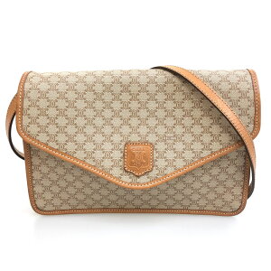 美品 セリーヌ CELINE マカダム柄 ショルダーバッグ レザー ブラウン系 eit0205C2505 バーゲン