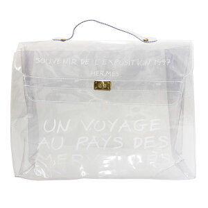美品 エルメス HERMES ビニールケリー ハンドバッグ クリア eit0133P10802 安売り