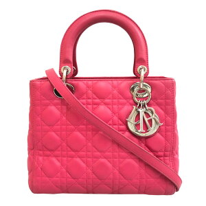 美品 クリスチャンディオール Christian Dior レディディオール カナージュ 2way ハンド ショルダーバッグ レザー ピンク eit0245 通販