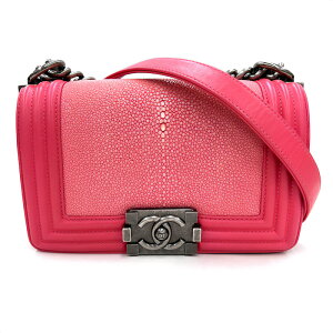 極美品 シャネル CHANEL ボーイシャネル ココマーク ショルダーバッグ レザー ピンク P11081 格安セール