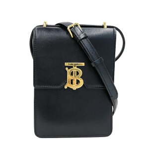 極美品 バーバリー BURBERRY ロゴ ショルダーバッグ レザー ブラック P11191 安売り