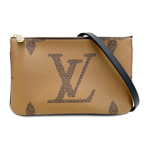 未使用保管品 ルイ・ヴィトン LOUIS VUITTON ポシェットドゥーブルジップ ショルダーバッグ ジャイアントモノグラム リバース ブラウン P11842 通販