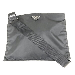 極美品 プラダ PRADA トライアングルロゴ ナイロン ショルダーバッグ ブラック P11900 ネット通販