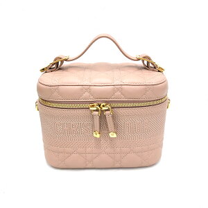 未使用保管品 クリスチャンディオール Christian Dior カナージュ バニティ ハンドバッグ ピンク P11914 バーゲン