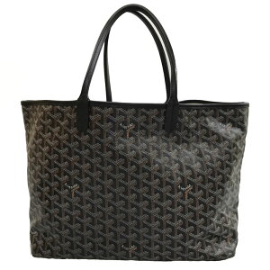 美品 ゴヤール GOYARD サンルイPM ポーチ付き トート ショルダーバッグ キャンバスコーテイング レザー ブラック P11653 安売り