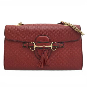 美品 グッチ GUCCI マイクログッチシマ ショルダーバッグ レザー レッド P11757 キャンペーン