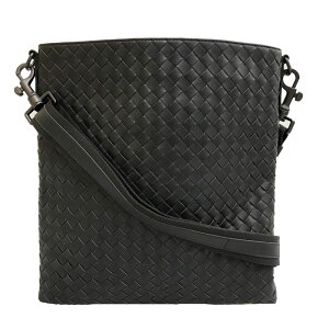 美品 ボッテガヴェネタ BOTTEGAVENETA イントレチャート ショルダーバッグ レザー グレー P11813 バーゲン