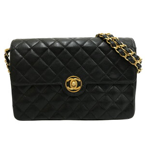 美品 シャネル CHANEL マトラッセ ココマーク ターンロック チェーン ショルダーバッグ レザー ブラック P11967 キャンペーン