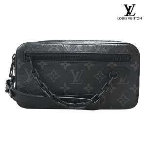 美品 ルイ・ヴィトン LOUIS VUITTON モノグラム エクリプス ポシェットヴォルガ ヴァージルアブロー M68321 クラッチバッグ PVCレザー ブラック P12242 バーゲン