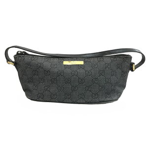 美品 グッチ GUCCI GGキャンバス アクセサリーポーチ ハンドバッグ レザー ブラック P12325 通販