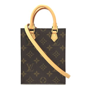 美品 ルイ・ヴィトン LOUIS VUITTON モノグラム プティットサックプラ M81295 2WAY ハンド ショルダーバッグ PVC レザー ブラウン P12368 格安セール