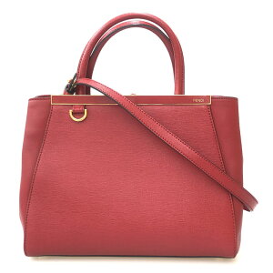 美品 フェンディ FENDI トゥージュール ロゴ 2WAY ハンド ショルダーバッグ レザー レッド P12377 バーゲン