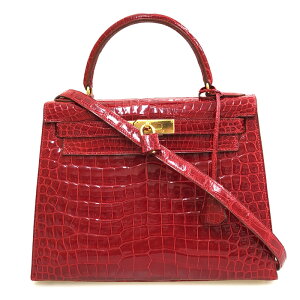 未使用保管品 エルメス HERMES プレオウンド ケリー30 クロコダイル 2WAY ハンド ショルダーバッグ □B刻印 レッド eitm0169 ネット通販