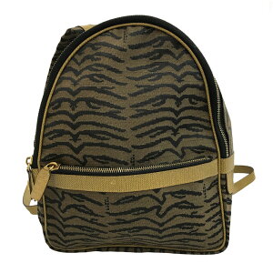 美品 フェンディ FENDI 虎柄 アニマル柄 リュック・デイパック キャンバス ブラウン P12488 格安セール