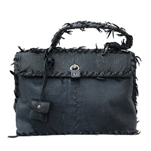 美品 ボッテガヴェネタ BOTTEGAVENETA イントレチャート ハンドバッグ レザー ブラック P12507 通販