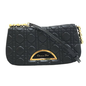 美品 クリスチャンディオール Christian Dior カナージュ マリスパール ショルダーバッグ レザー ブラック P12523 通販