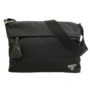 美品 プラダ PRADA トライアングルロゴ ショルダーバッグ ナイロン ブラック P12536 通販セール