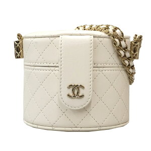 極美品 シャネル CHANEL バニティ ミニマトラッセ チェーン ショルダーバッグ レザー ホワイト P12595 通販