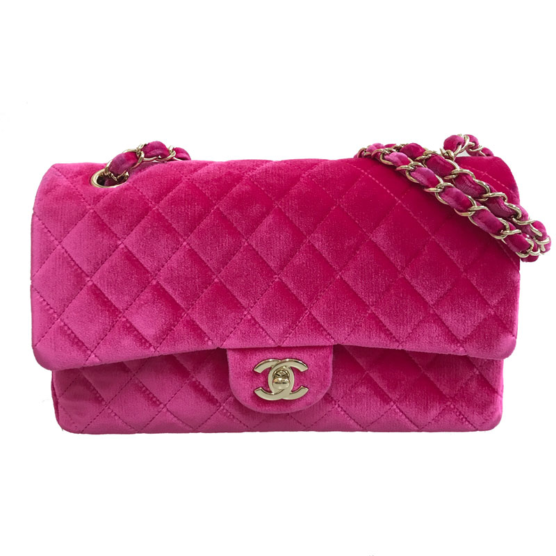 未使用保管品 シャネル CHANEL ダブルフラップ マトラッセ チェーン ショルダーバッグ ベロア ピンク eit0426 【中古】のサムネイル