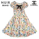 【最大15%OFFクーポン】シャネル CHANEL 総柄 リボン シルク 半袖 ワンピース マルチカラー eit0435P5987 【中古】【4/30 23:5...