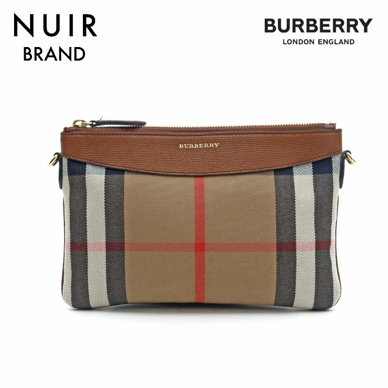 【全品10%OFF】バーバリー BURBERRY チェック クラッチ セカンドバッグ ブラウン P13282 【中古】【クーポン 5/16 1:59まで】【セール】