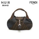 【全品10%OFF】フェンディ FENDI ズッカ柄 ハンドバッグ キャンバス レザー ブラウン P14395 【中古】【クーポン 5/16 1:59まで】【セール】