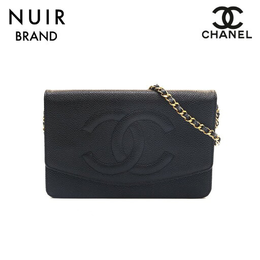 【梅雨割10%OFFクーポン 6/17 23:59まで】シャネル CHANEL キャビアスキン ココマーク チェーンウォレット ショルダーバッグ レザー ブラック P16098 【中古】 【梅雨割10%OFFクーポン 6/17 23:59まで】シャネル CHANEL キャビアスキン ココマーク チェーンウォレット ショルダーバッグ レザー ブラック P16098 【中古】