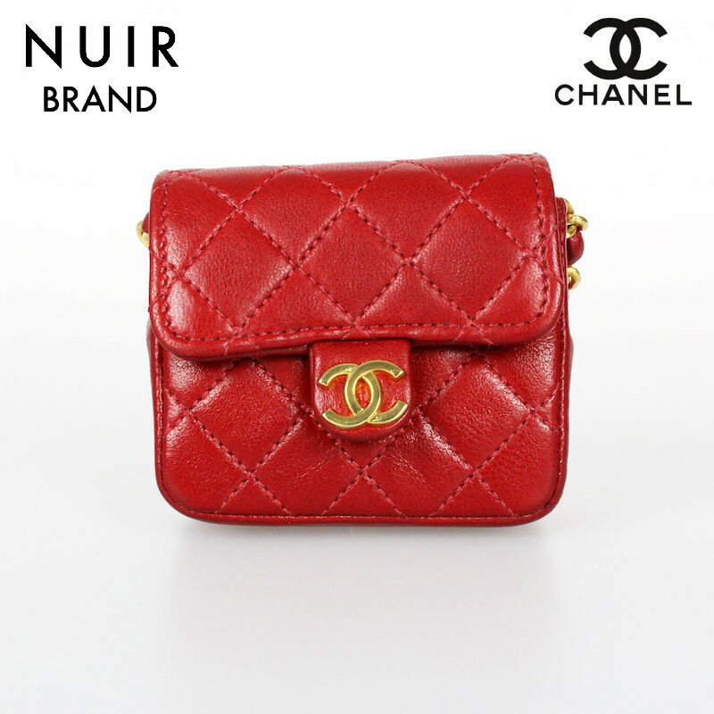 【全品10%OFF】シャネル CHANEL ミニミニマトラッセ ベルト欠品 ポーチ レザー レッド eit0111P1376 【中古】【クーポン 5/16 1:59まで】【セール】