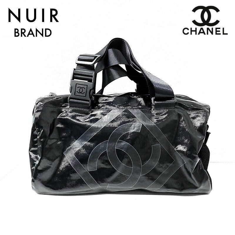 【全品16%OFF】シャネル CHANEL SPORT LINE ハンドバッグ ボストンバッグ スポーツライン ココマーク 大容量 旅行バッグ メンズ レディース ブラック WS2844 【中古】【セール】【クーポン 6/11 1:59まで】