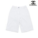 シャネル CHANEL ココボタンデニム生地 パンツ ホワイト eit1224 【中古】