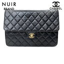 シャネル CHANEL マトラッセ チェーンバッグ ターンロック シングルフラップ ショルダーバッグ ラムスキン ブラック WS1765 【中古】