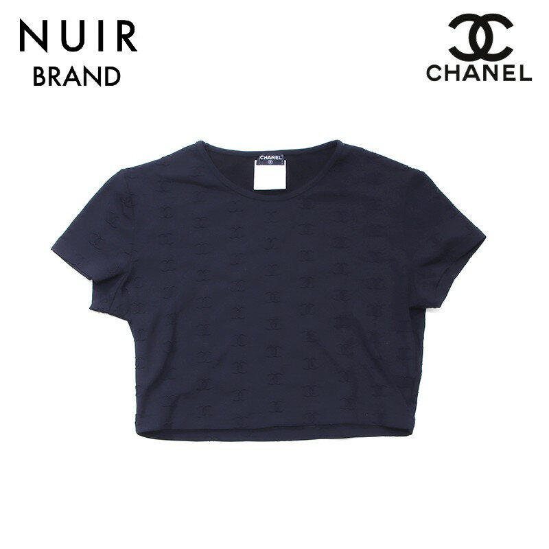 シャネル CHANEL ココマーク クロップドTシャツ サイズ42 1997年 半袖Tシャツ ナイロン ブラック WS1724 【中古】