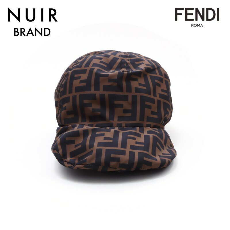 【全品10%OFF】フェンディ FENDI ズッカ キャップ ブラウン WS1517 【中古】【クーポン 5/16 1:59まで】【セール】