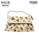 【全品20%OFFクーポン】 フェンディ FENDI 花柄 フラワー ポーチ キャンバス ベージュ WS2250 【中古】