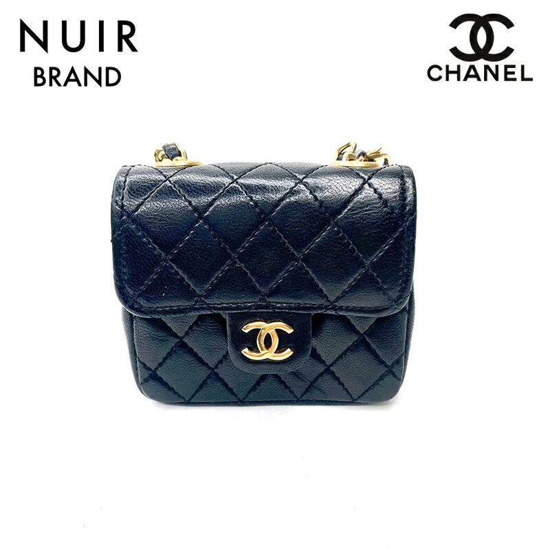 シャネル CHANEL ミニミニ マトラッセ ポーチ バッグ チェーン ココマーク ハンドバッグ ブラック WS2143 【中古】